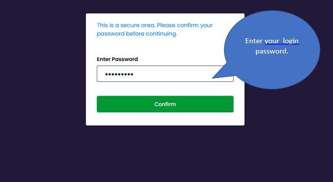 Withdrawal Password verification